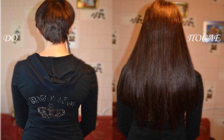 Микрокапсульное наращивание волос на короткие волосы - фото до и после
