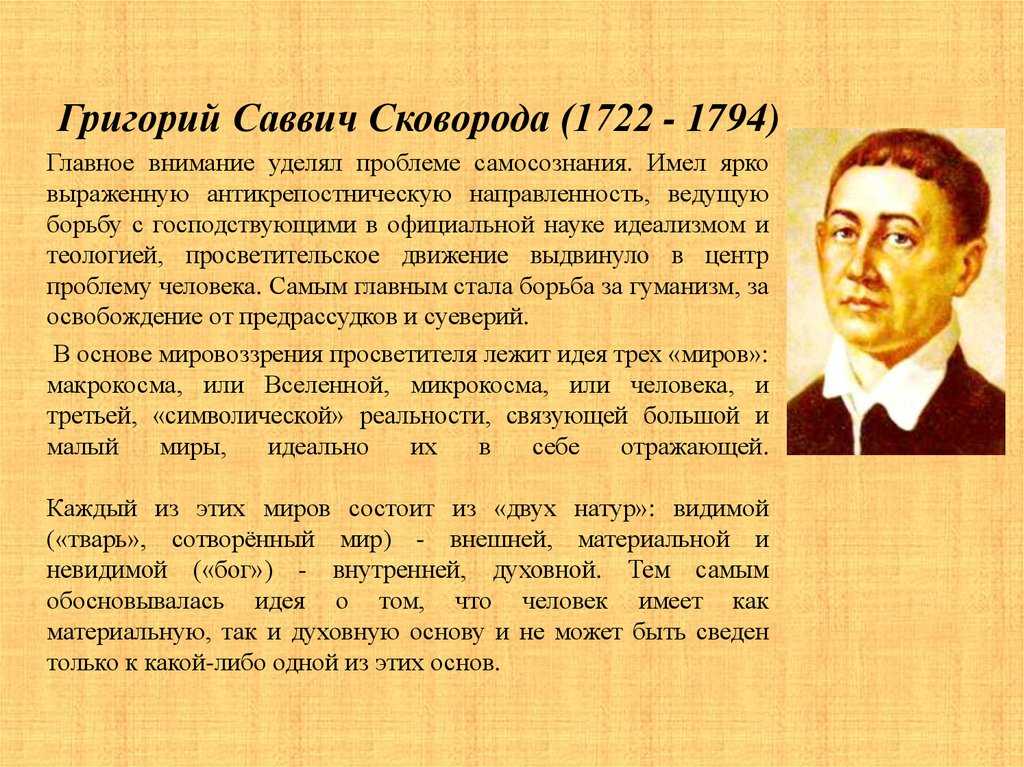 Философия григория сковороды презентация